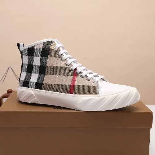 Cheap Burberry High Tops Shoes For Men #1391795 Replica Wholesale [$76.00 USD] [ITEM#1391795] on Replica Burberry High Tops Shoes