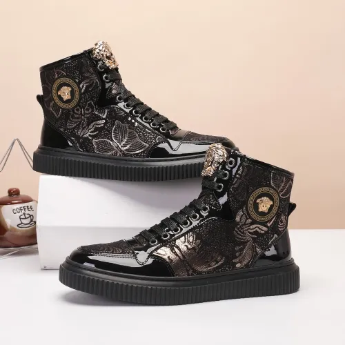 Cheap Versace High Tops Shoes For Men #1391805 Replica Wholesale [$76.00 USD] [ITEM#1391805] on Replica Versace High Tops Shoes