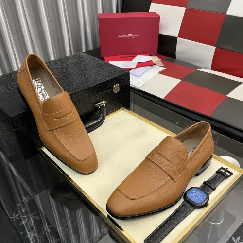 Cheap Salvatore Ferragamo Leather Shoes For Men #1392077 Replica Wholesale [$108.00 USD] [ITEM#1392077] on Replica Salvatore Ferragamo Leather Shoes