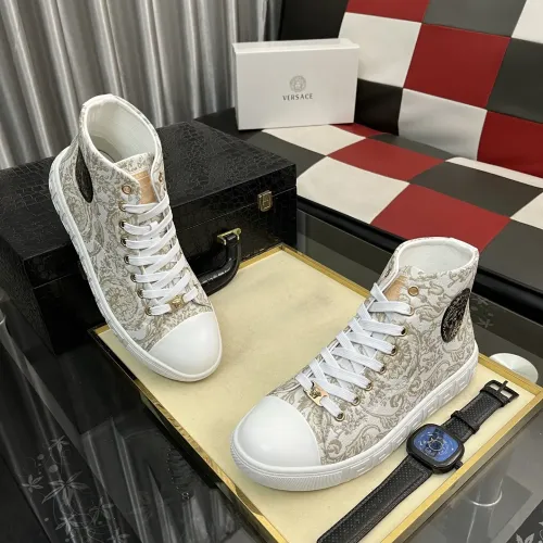 Cheap Versace High Tops Shoes For Men #1392490 Replica Wholesale [$80.00 USD] [ITEM#1392490] on Replica Versace High Tops Shoes