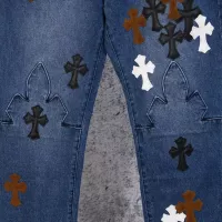 Cheap Chrome Hearts Jeans For Men #1384180 Replica Wholesale [$64.00 USD] [ITEM#1384180] on Replica Chrome Hearts Jeans