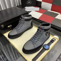 Cheap Prada High Top Shoes For Men #1387865 Replica Wholesale [$88.00 USD] [ITEM#1387865] on Replica Prada High Top Shoes