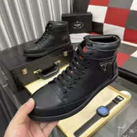 Cheap Prada High Top Shoes For Men #1387866 Replica Wholesale [$88.00 USD] [ITEM#1387866] on Replica Prada High Top Shoes