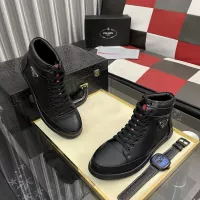 Cheap Prada High Top Shoes For Men #1387866 Replica Wholesale [$88.00 USD] [ITEM#1387866] on Replica Prada High Top Shoes