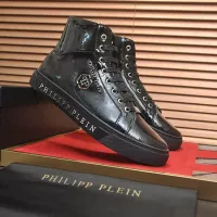 Cheap Philipp Plein PP High Tops Shoes For Men #1387894 Replica Wholesale [$92.00 USD] [ITEM#1387894] on Replica Philipp Plein PP High Tops Shoes
