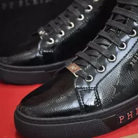 Cheap Philipp Plein PP High Tops Shoes For Men #1387894 Replica Wholesale [$92.00 USD] [ITEM#1387894] on Replica Philipp Plein PP High Tops Shoes