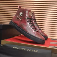 Cheap Philipp Plein PP High Tops Shoes For Men #1387899 Replica Wholesale [$92.00 USD] [ITEM#1387899] on Replica Philipp Plein PP High Tops Shoes