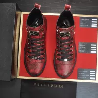 Cheap Philipp Plein PP High Tops Shoes For Men #1387899 Replica Wholesale [$92.00 USD] [ITEM#1387899] on Replica Philipp Plein PP High Tops Shoes