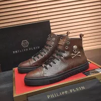 Cheap Philipp Plein PP High Tops Shoes For Men #1387900 Replica Wholesale [$92.00 USD] [ITEM#1387900] on Replica Philipp Plein PP High Tops Shoes