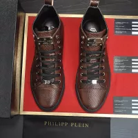 Cheap Philipp Plein PP High Tops Shoes For Men #1387900 Replica Wholesale [$92.00 USD] [ITEM#1387900] on Replica Philipp Plein PP High Tops Shoes