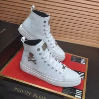 Cheap Philipp Plein PP High Tops Shoes For Men #1387901 Replica Wholesale [$92.00 USD] [ITEM#1387901] on Replica Philipp Plein PP High Tops Shoes