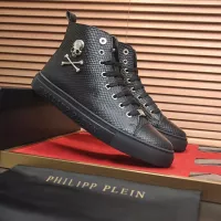 Cheap Philipp Plein PP High Tops Shoes For Men #1387903 Replica Wholesale [$92.00 USD] [ITEM#1387903] on Replica Philipp Plein PP High Tops Shoes