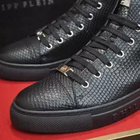 Cheap Philipp Plein PP High Tops Shoes For Men #1387903 Replica Wholesale [$92.00 USD] [ITEM#1387903] on Replica Philipp Plein PP High Tops Shoes