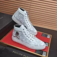 Cheap Philipp Plein PP High Tops Shoes For Men #1387906 Replica Wholesale [$92.00 USD] [ITEM#1387906] on Replica Philipp Plein PP High Tops Shoes