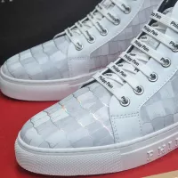 Cheap Philipp Plein PP High Tops Shoes For Men #1387906 Replica Wholesale [$92.00 USD] [ITEM#1387906] on Replica Philipp Plein PP High Tops Shoes