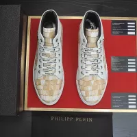 Cheap Philipp Plein PP High Tops Shoes For Men #1387907 Replica Wholesale [$92.00 USD] [ITEM#1387907] on Replica Philipp Plein PP High Tops Shoes