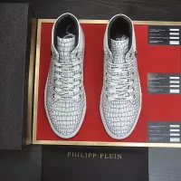 Cheap Philipp Plein PP High Tops Shoes For Men #1387910 Replica Wholesale [$92.00 USD] [ITEM#1387910] on Replica Philipp Plein PP High Tops Shoes