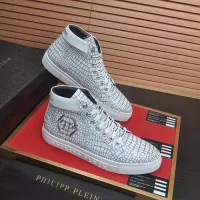 Cheap Philipp Plein PP High Tops Shoes For Men #1387910 Replica Wholesale [$92.00 USD] [ITEM#1387910] on Replica Philipp Plein PP High Tops Shoes