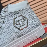Cheap Philipp Plein PP High Tops Shoes For Men #1387910 Replica Wholesale [$92.00 USD] [ITEM#1387910] on Replica Philipp Plein PP High Tops Shoes