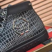Cheap Philipp Plein PP High Tops Shoes For Men #1387911 Replica Wholesale [$92.00 USD] [ITEM#1387911] on Replica Philipp Plein PP High Tops Shoes