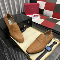 Cheap Salvatore Ferragamo Leather Shoes For Men #1392077 Replica Wholesale [$108.00 USD] [ITEM#1392077] on Replica Salvatore Ferragamo Leather Shoes