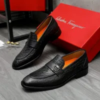 Cheap Salvatore Ferragamo Leather Shoes For Men #1392091 Replica Wholesale [$92.00 USD] [ITEM#1392091] on Replica Salvatore Ferragamo Leather Shoes