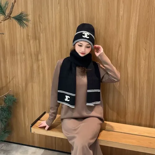 Cheap Chanel Hat and Scarf Set #1397236 Replica Wholesale [$45.00 USD] [ITEM#1397236] on Replica Chanel Hat and Scarf and Glove Set