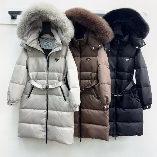 Cheap Prada Down Feather Coat Long Sleeved For Women #1398838 Replica Wholesale [$247.93 USD] [ITEM#1398838] on Replica Prada Down Feather Coat