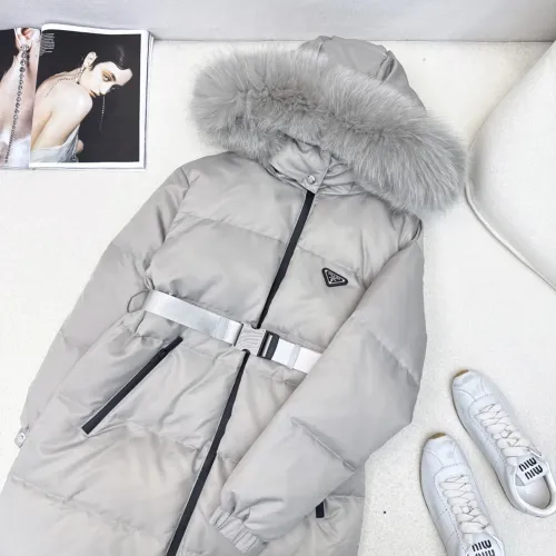 Cheap Prada Down Feather Coat Long Sleeved For Women #1398838 Replica Wholesale [$247.93 USD] [ITEM#1398838] on Replica Prada Down Feather Coat