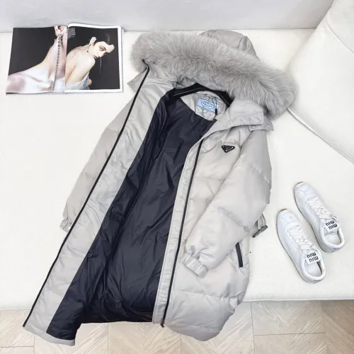 Cheap Prada Down Feather Coat Long Sleeved For Women #1398838 Replica Wholesale [$247.93 USD] [ITEM#1398838] on Replica Prada Down Feather Coat