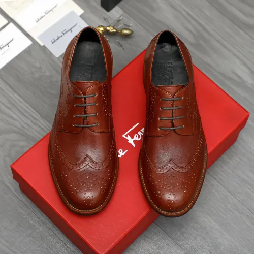 Cheap Salvatore Ferragamo Leather Shoes For Men #1399167 Replica Wholesale [$125.00 USD] [ITEM#1399167] on Replica Salvatore Ferragamo Leather Shoes