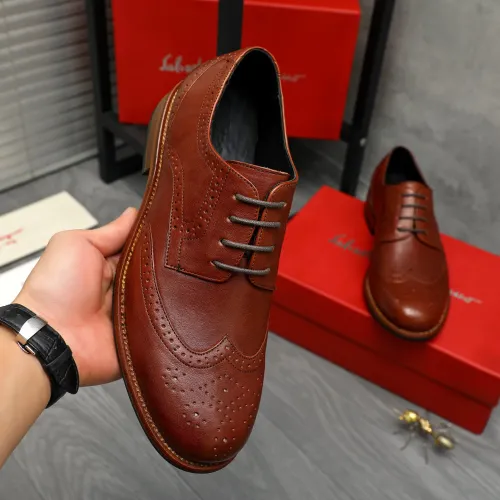 Cheap Salvatore Ferragamo Leather Shoes For Men #1399167 Replica Wholesale [$125.00 USD] [ITEM#1399167] on Replica Salvatore Ferragamo Leather Shoes