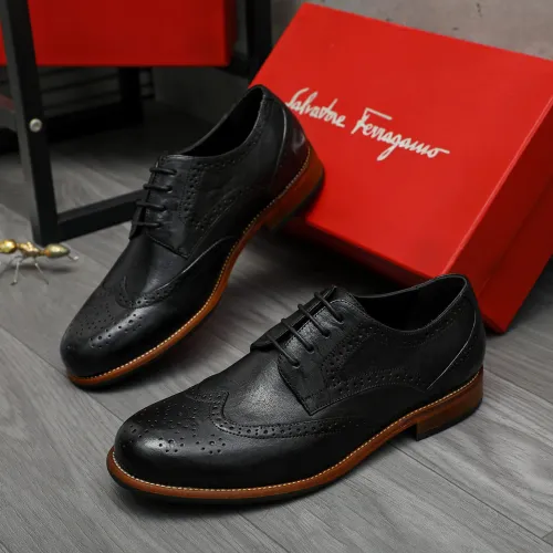 Cheap Salvatore Ferragamo Leather Shoes For Men #1399168 Replica Wholesale [$125.00 USD] [ITEM#1399168] on Replica Salvatore Ferragamo Leather Shoes