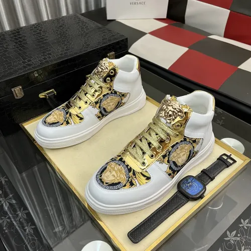 Cheap Versace High Tops Shoes For Men #1399592 Replica Wholesale [$82.00 USD] [ITEM#1399592] on Replica Versace High Tops Shoes