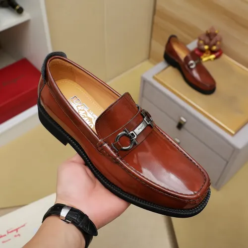 Cheap Salvatore Ferragamo Leather Shoes For Men #1399786 Replica Wholesale [$98.00 USD] [ITEM#1399786] on Replica Salvatore Ferragamo Leather Shoes