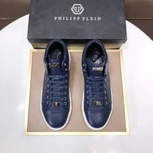 Cheap Philipp Plein PP High Tops Shoes For Men #1400012 Replica Wholesale [$88.00 USD] [ITEM#1400012] on Replica Philipp Plein PP High Tops Shoes