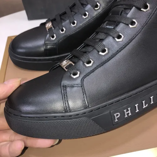 Cheap Philipp Plein PP High Tops Shoes For Men #1400013 Replica Wholesale [$88.00 USD] [ITEM#1400013] on Replica Philipp Plein PP High Tops Shoes