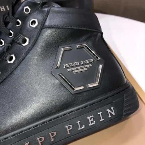 Cheap Philipp Plein PP High Tops Shoes For Men #1400013 Replica Wholesale [$88.00 USD] [ITEM#1400013] on Replica Philipp Plein PP High Tops Shoes
