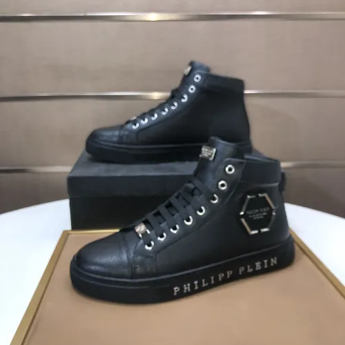Cheap Philipp Plein PP High Tops Shoes For Men #1400014 Replica Wholesale [$88.00 USD] [ITEM#1400014] on Replica Philipp Plein PP High Tops Shoes