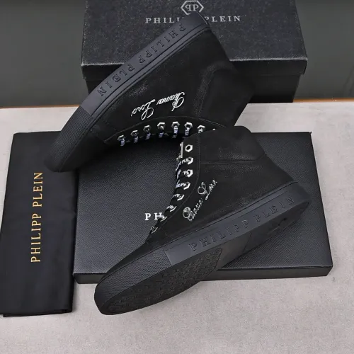 Cheap Philipp Plein PP High Tops Shoes For Men #1400016 Replica Wholesale [$88.00 USD] [ITEM#1400016] on Replica Philipp Plein PP High Tops Shoes