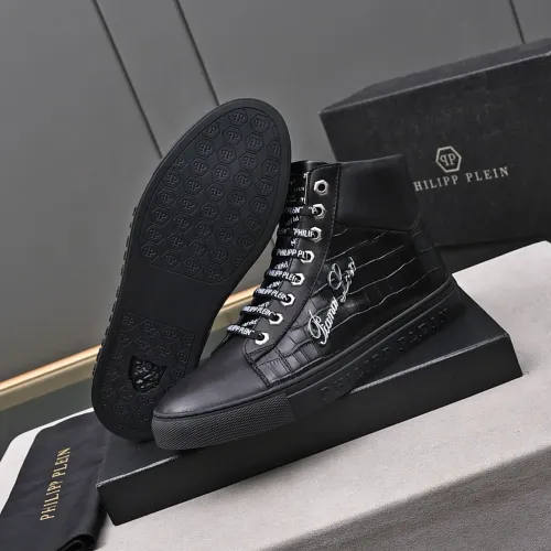 Cheap Philipp Plein PP High Tops Shoes For Men #1400017 Replica Wholesale [$88.00 USD] [ITEM#1400017] on Replica Philipp Plein PP High Tops Shoes