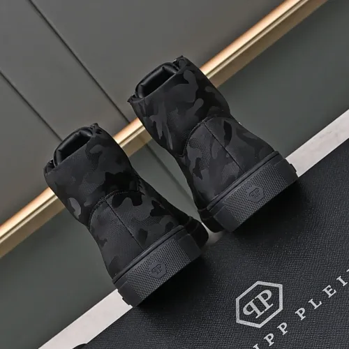 Cheap Philipp Plein PP High Tops Shoes For Men #1400018 Replica Wholesale [$88.00 USD] [ITEM#1400018] on Replica Philipp Plein PP High Tops Shoes