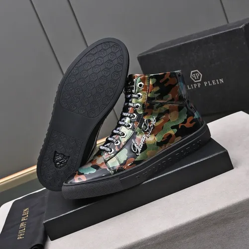 Cheap Philipp Plein PP High Tops Shoes For Men #1400019 Replica Wholesale [$88.00 USD] [ITEM#1400019] on Replica Philipp Plein PP High Tops Shoes