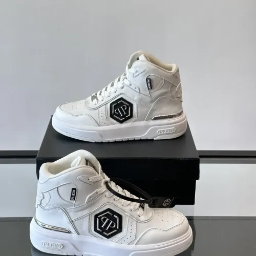 Cheap Philipp Plein PP High Tops Shoes For Men #1400020 Replica Wholesale [$150.00 USD] [ITEM#1400020] on Replica Philipp Plein PP High Tops Shoes