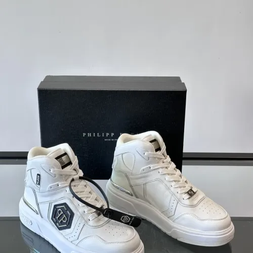 Cheap Philipp Plein PP High Tops Shoes For Men #1400020 Replica Wholesale [$150.00 USD] [ITEM#1400020] on Replica Philipp Plein PP High Tops Shoes