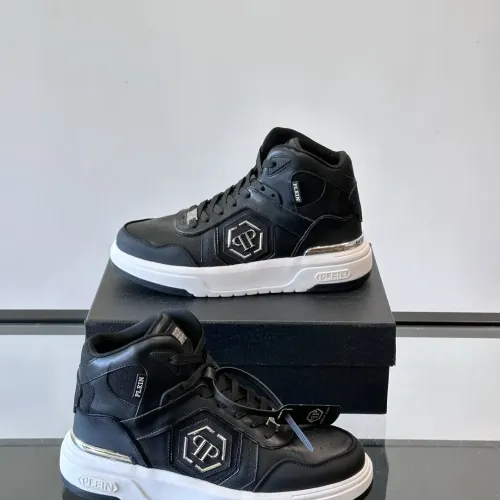 Cheap Philipp Plein PP High Tops Shoes For Men #1400021 Replica Wholesale [$150.00 USD] [ITEM#1400021] on Replica Philipp Plein PP High Tops Shoes