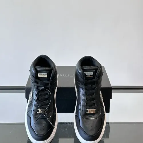 Cheap Philipp Plein PP High Tops Shoes For Men #1400021 Replica Wholesale [$150.00 USD] [ITEM#1400021] on Replica Philipp Plein PP High Tops Shoes