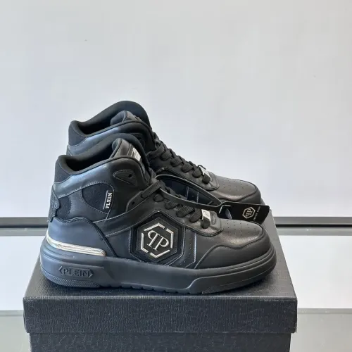 Cheap Philipp Plein PP High Tops Shoes For Men #1400022 Replica Wholesale [$150.00 USD] [ITEM#1400022] on Replica Philipp Plein PP High Tops Shoes