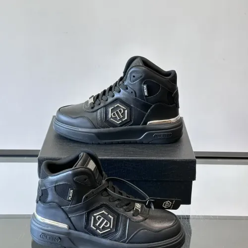 Cheap Philipp Plein PP High Tops Shoes For Men #1400022 Replica Wholesale [$150.00 USD] [ITEM#1400022] on Replica Philipp Plein PP High Tops Shoes
