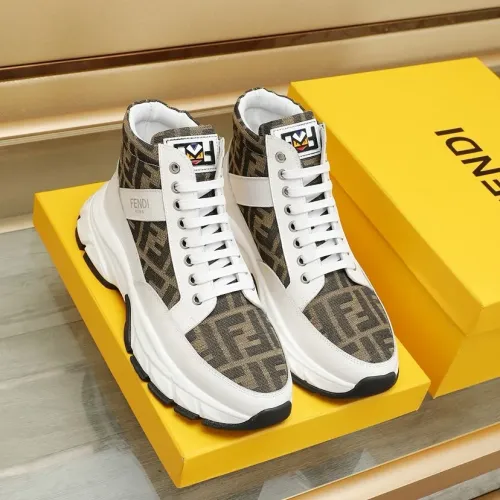 Cheap Fendi High Tops Casual Shoes For Men #1400177 Replica Wholesale [$98.00 USD] [ITEM#1400177] on Replica Fendi High Tops Casual Shoes